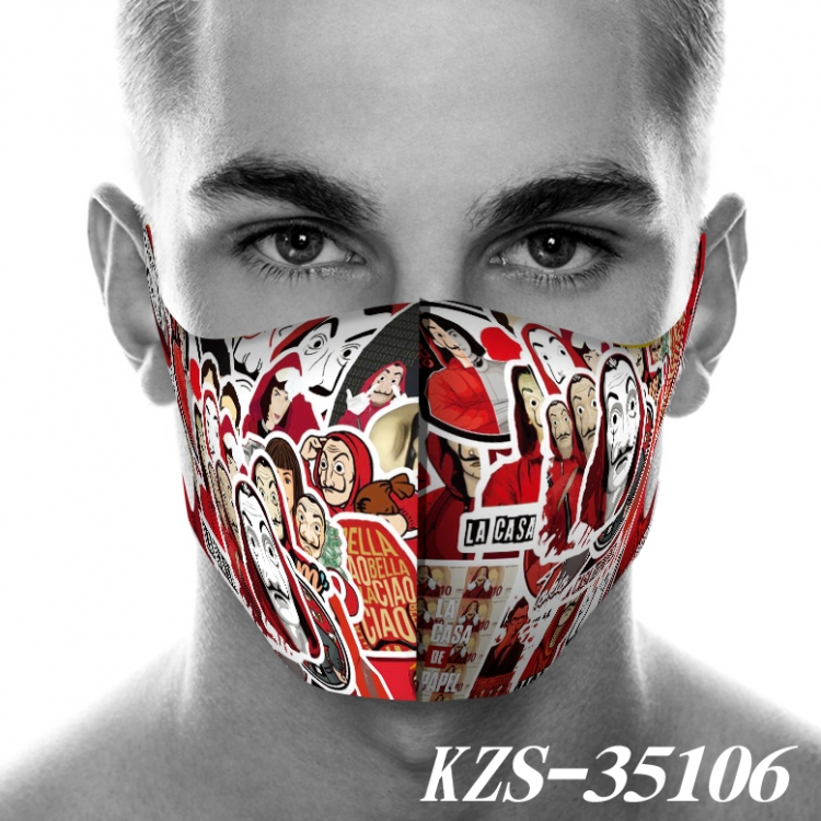 Money Heist 3D digital printing masks price for 5 pcs KZS-35106A