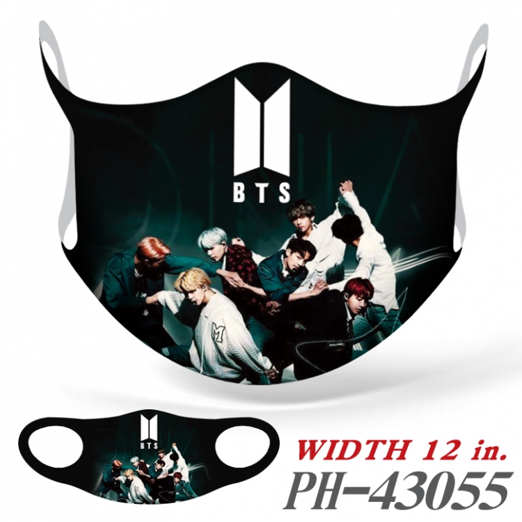 BTS  full color Ice silk Cartoon Mask  price for 5 pcs