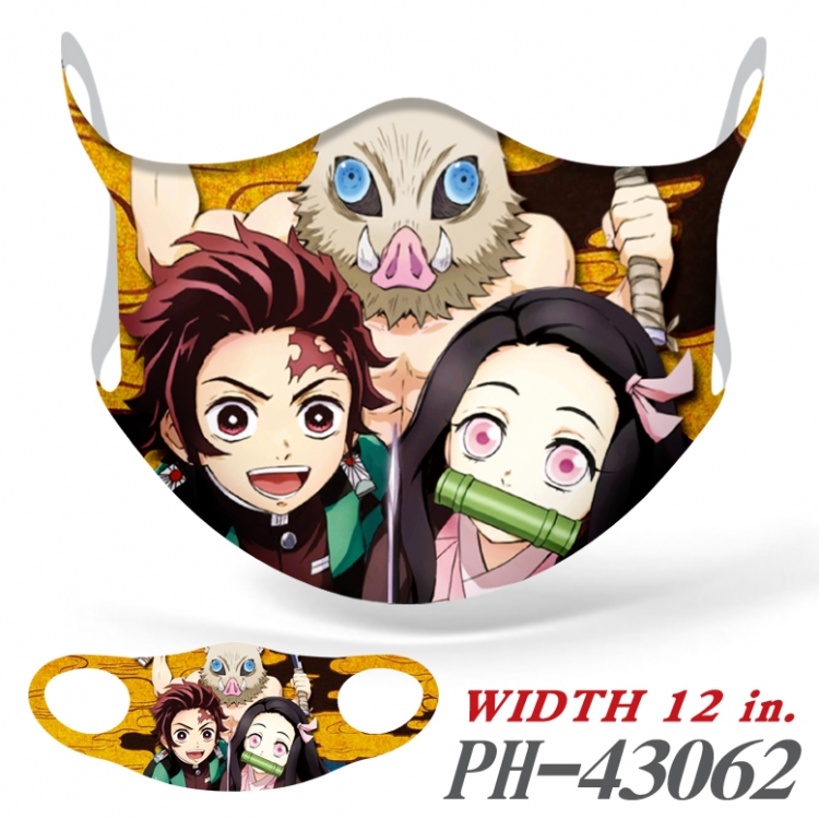 Demon Slayer Kimets Ice silk Cartoon Masks  price for 5 pcs