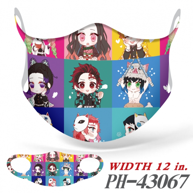 Demon Slayer Kimets Ice silk Cartoon Masks  price for 5 pcs