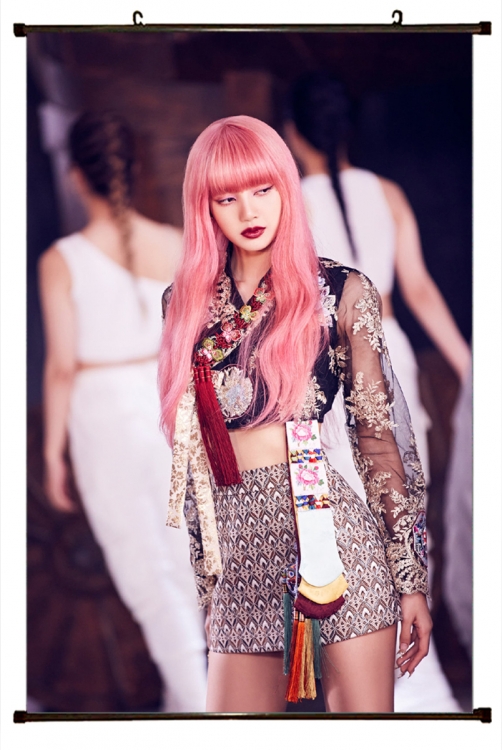 BLACK PINK Plastic pole cloth painting Wall Scroll 60X90CM BP-301 NO FILLING