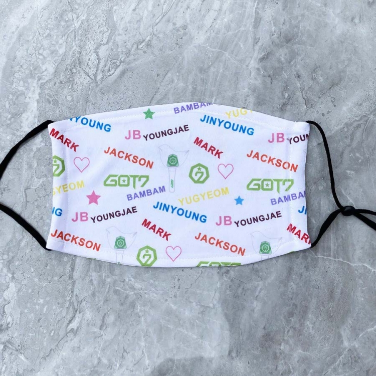 GOT7 Digital printing adjustable mask price for 5 pcs