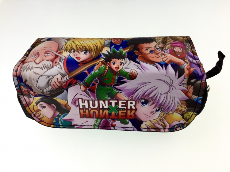 HUNTER X HUNTER Double zipper PU pencil Bag 20X10X7.5M 140G