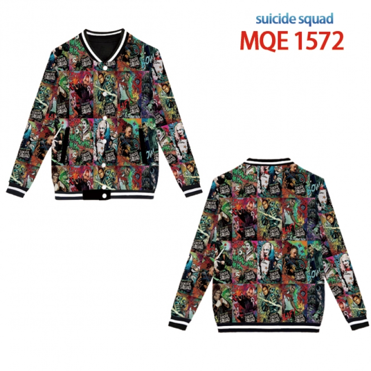Suicide squad Full color round neck baseball uniform coat Hoodie XS to 4XL 8 sizes MQE1572