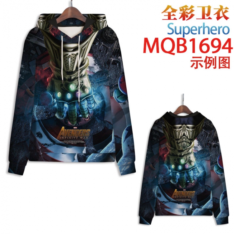 Superhero Full Color Patch pocket Sweatshirt Hoodie EUR SIZE 9 sizes from XXS to XXXXL MQB1694
