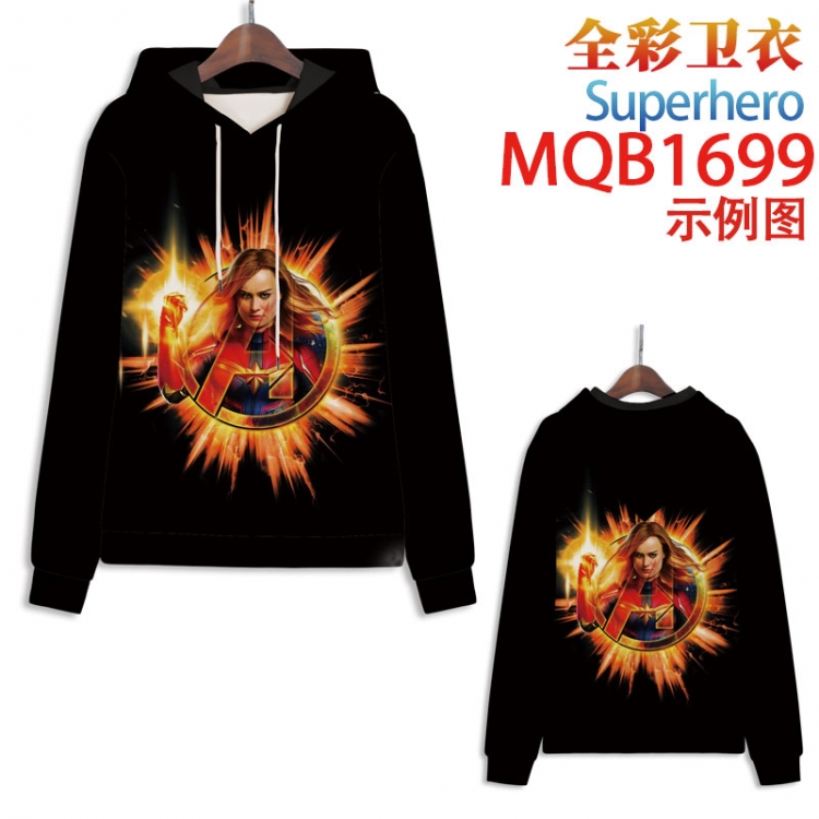 Superhero Full Color Patch pocket Sweatshirt Hoodie EUR SIZE 9 sizes from XXS to XXXXL MQB1699