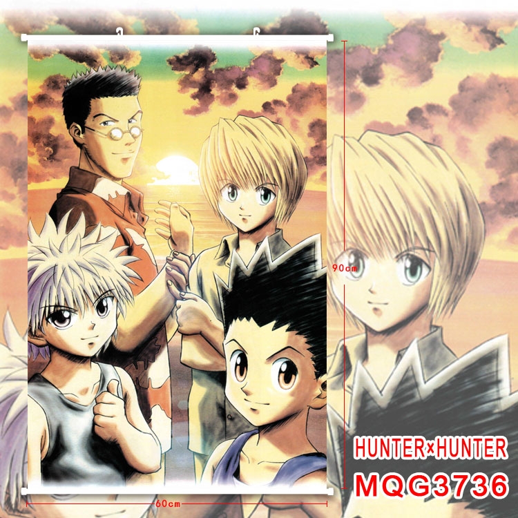 HunterXHunter Anime Plastic pole cloth painting Wall Scroll 60X90CM MQG3736