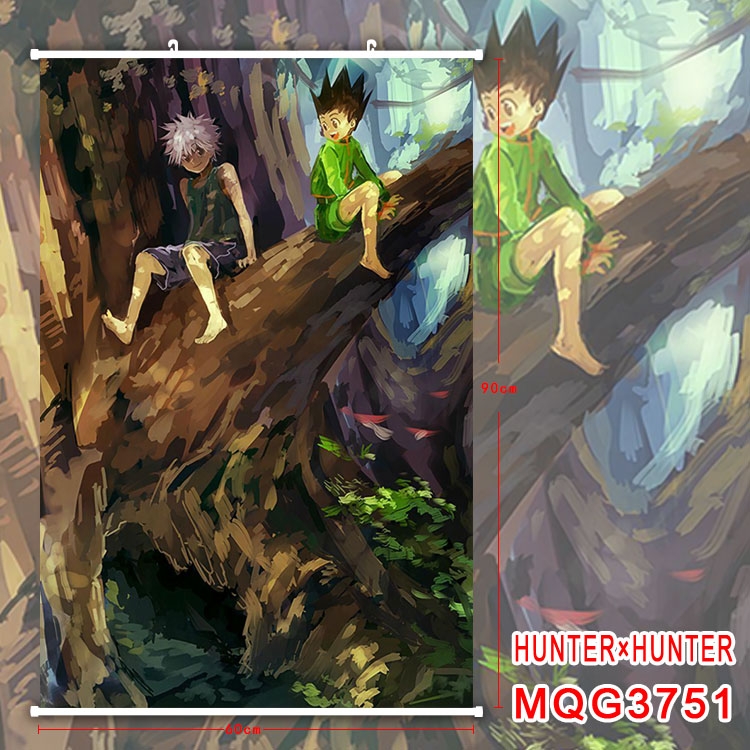 HunterXHunter Anime Plastic pole cloth painting Wall Scroll 60X90CM MQG3751