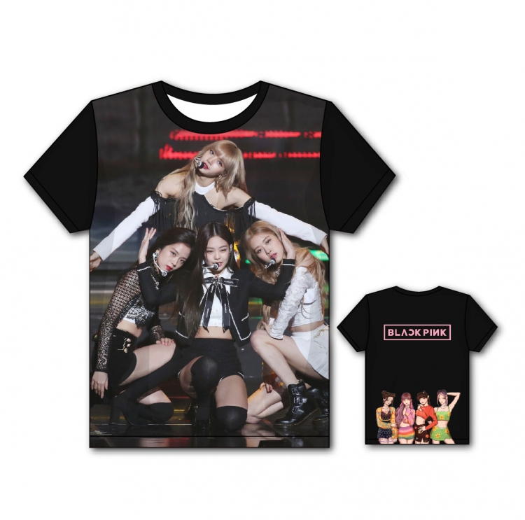 BLACK PINK Full color printing flower short sleeve T-shirt S-5XL, 8 sizes  BP09