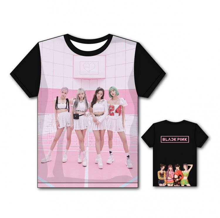 BLACK PINK Full color printing flower short sleeve T-shirt S-5XL, 8 sizes  BP01