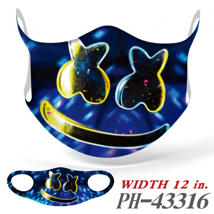 American mysterious DJ  Full color  Anime Ice silk   Mask   price for 5 pcs PH43316A