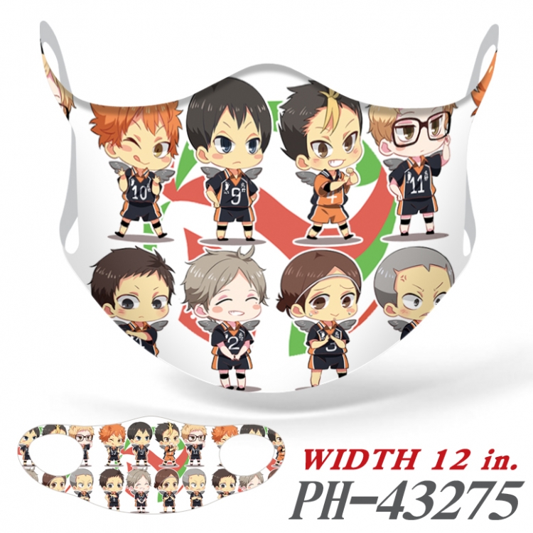 Masks Haikyuu!! Full color  Anime Ice silk   Mask   price for 5 pcs PH43275A