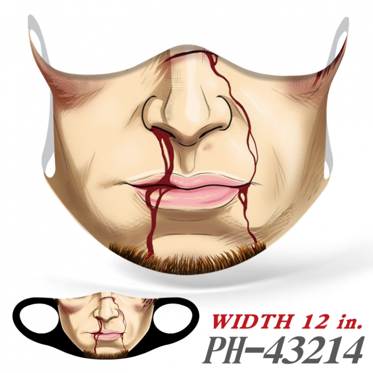 Funny mouth Full color Ice silk seamless Mask   price for 5 pcs  PH43230A