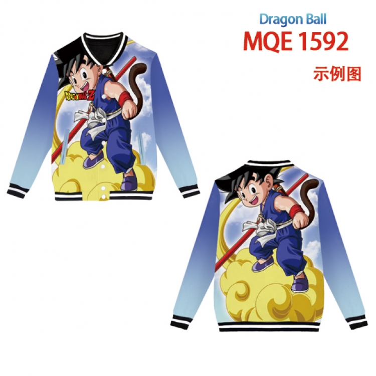 DRAGON BALL Full color round neck baseball uniform coat Hoodie XS to 4XL 8 sizes MQE1592