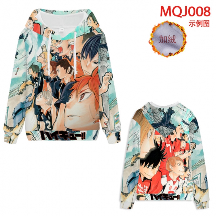 Haikyuu!! Full Color Patch velvet pocket Sweatshirt Hoodie EUR SIZE 9 sizes from XXS to XXXXL MQJ009