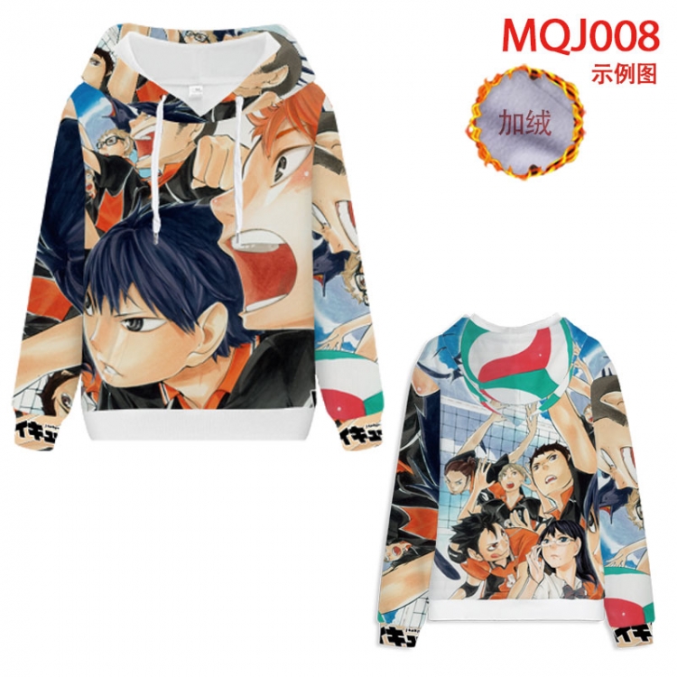 Haikyuu!! Full Color Patch velvet pocket Sweatshirt Hoodie EUR SIZE 9 sizes from XXS to XXXXL MQJ008