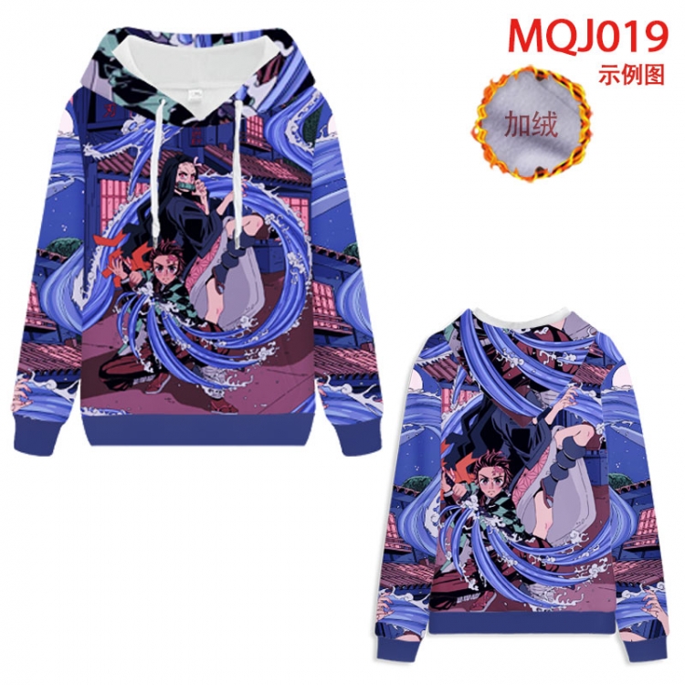 Demon Slayer Kimets Full Color Patch velvet pocket Sweatshirt Hoodie EUR SIZE 9 sizes from XXS to XXXXL MQJ019