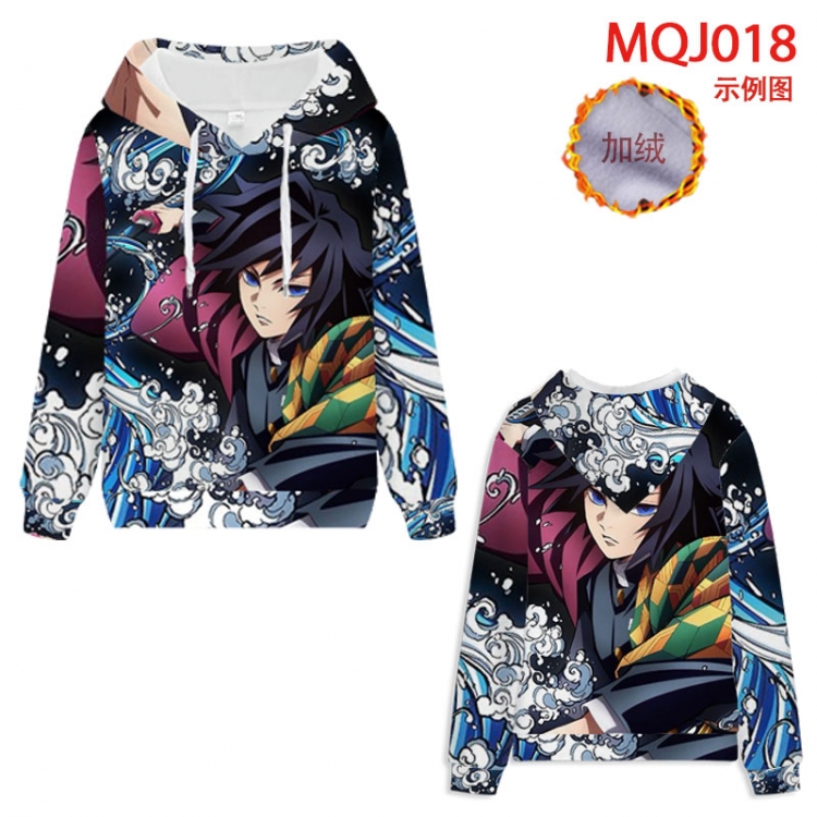 Demon Slayer Kimets Full Color Patch velvet pocket Sweatshirt Hoodie EUR SIZE 9 sizes from XXS to XXXXL MQJ018