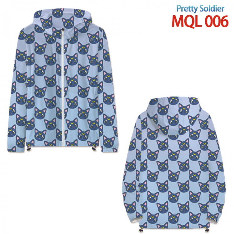 sailormoon Anime full color jacket hooded zipper trench coat S-4XL 7size  MQL 006