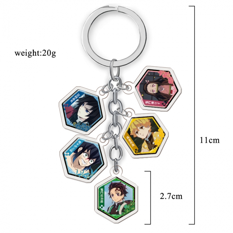Demon Slayer Kimets Anime acrylic keychain price for 5 pcs  A154