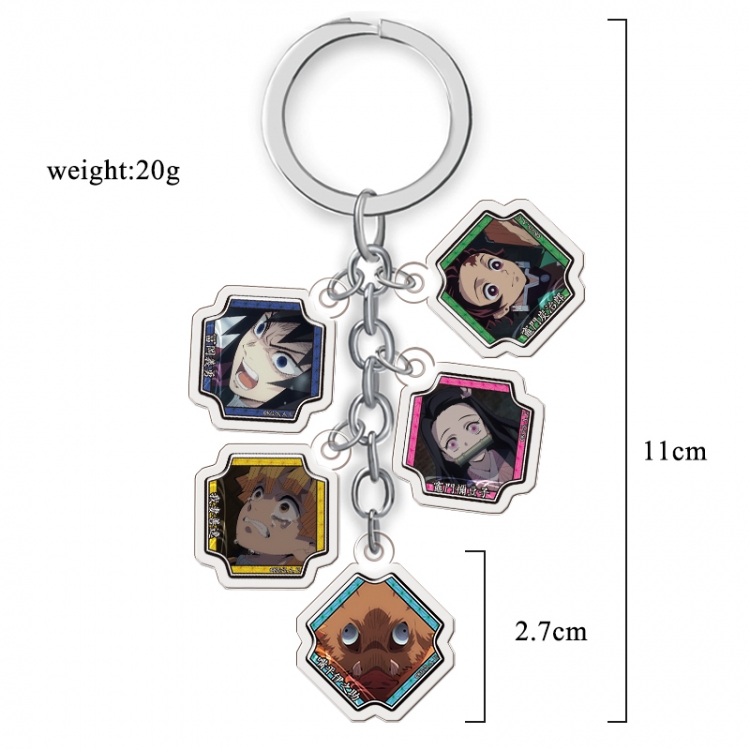 Demon Slayer Kimets Anime acrylic keychain price for 5 pcs  A156