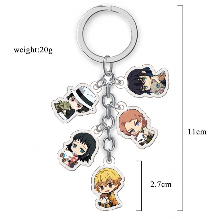Demon Slayer Kimets Anime acrylic keychain price for 5 pcs  A135