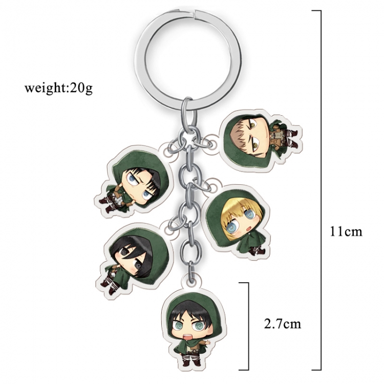 Shingeki no Kyojin Anime acrylic keychain price for 5 pcs A131