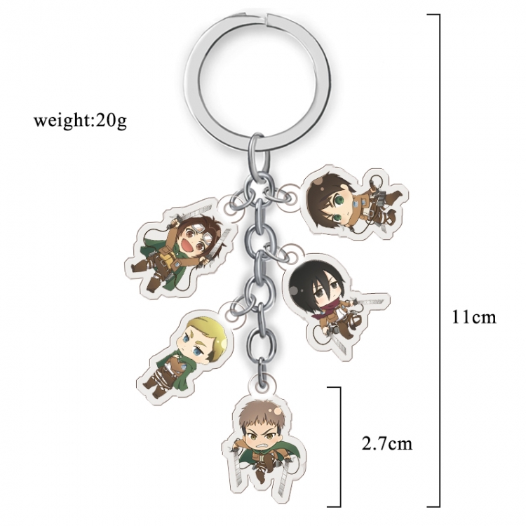 Shingeki no Kyojin Anime acrylic keychain price for 5 pcs A129
