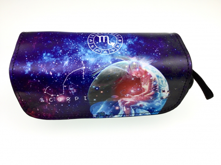Scorpio Double zipper PU pencil Bag 20X10X7.5M 140G