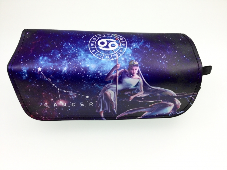 Cacer Double zipper PU pencil Bag 20X10X7.5M 140G