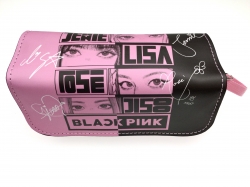 BLACK PINK Double zipper PU pe...