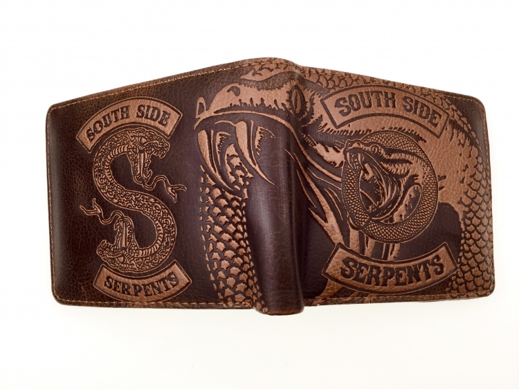 Riverdale Red  Folded Embossed Short Leather Wallet Purse 11X10CM