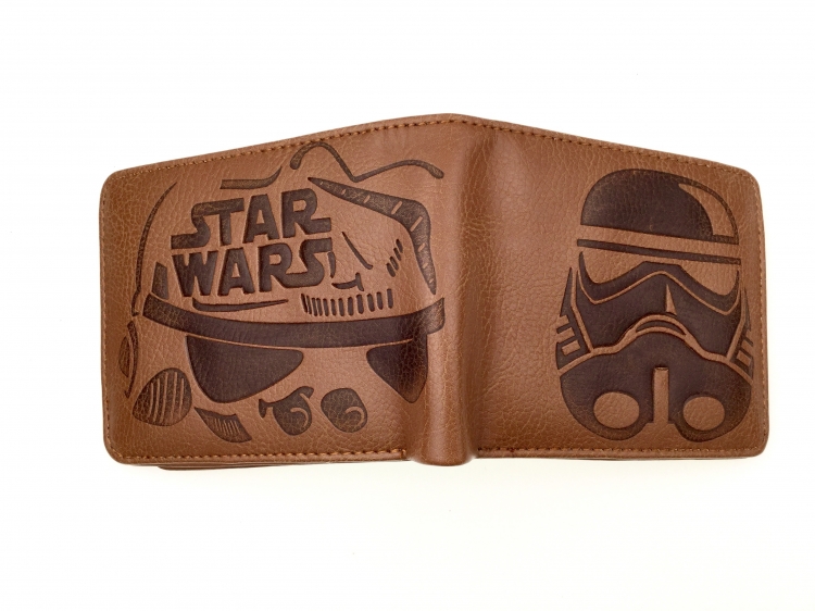 Star Wars Red Folded Embossed Short Leather Wallet Purse 11X10CM