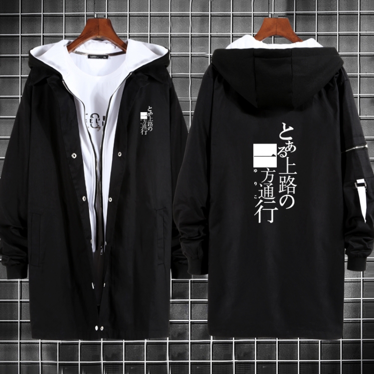 Accelerator Anime fake two sweater coat long trench coat 5 sizes from M to 3XL