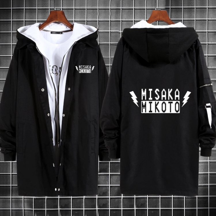 Accelerator Anime fake two sweater coat long trench coat 5 sizes from M to 3XL