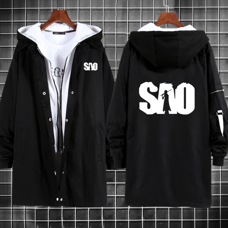 Sword Art Online Anime fake two sweater coat long trench coat 5 sizes from M to 3XL