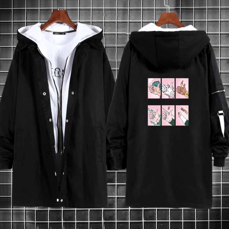 JoJos Bizarre Adventure Anime fake two sweater coat long trench coat 5 sizes from M to 3XL
