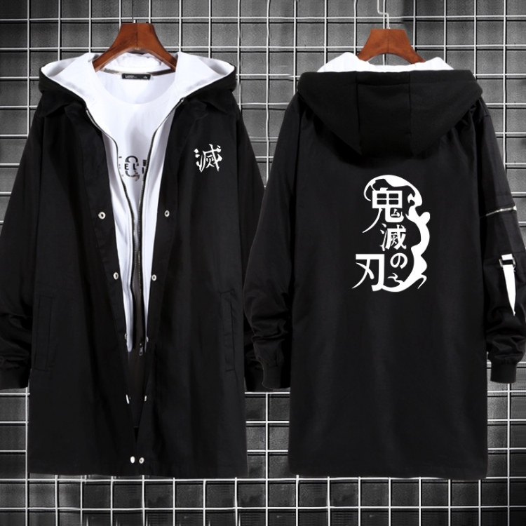 Demon Slayer Kimets Anime fake two sweater coat long trench coat 5 sizes from M to 3XL
