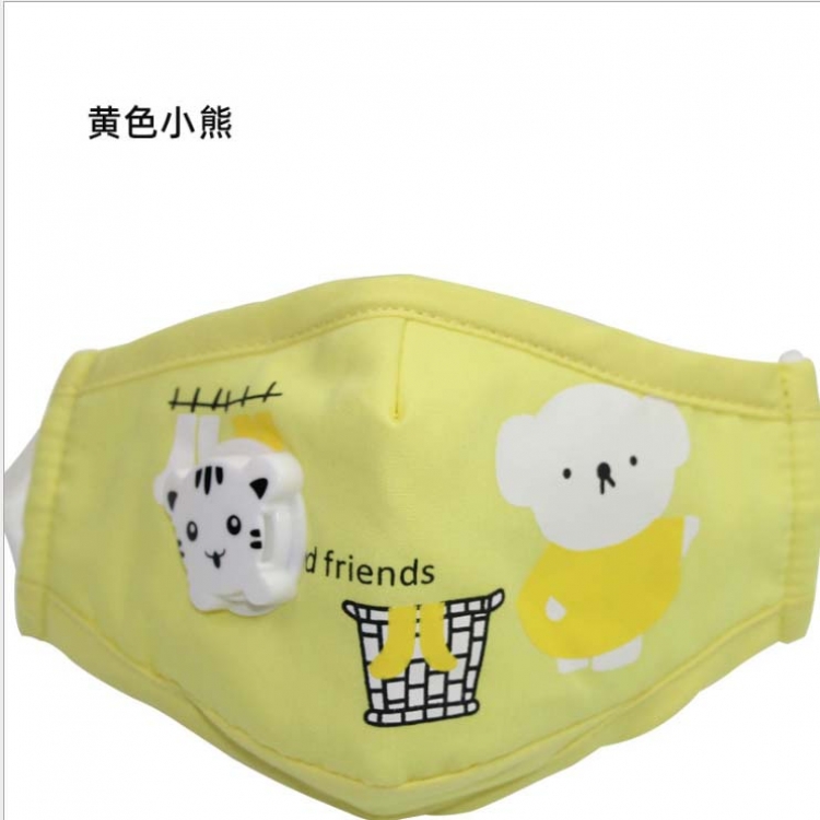 Children's cartoon print mask with breathing valve anti smog PM2.5 mask price for 5 pcs