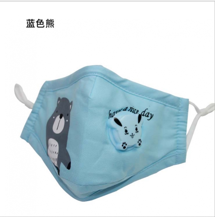 Children's cartoon print mask with breathing valve anti smog PM2.5 mask price for 5 pcs