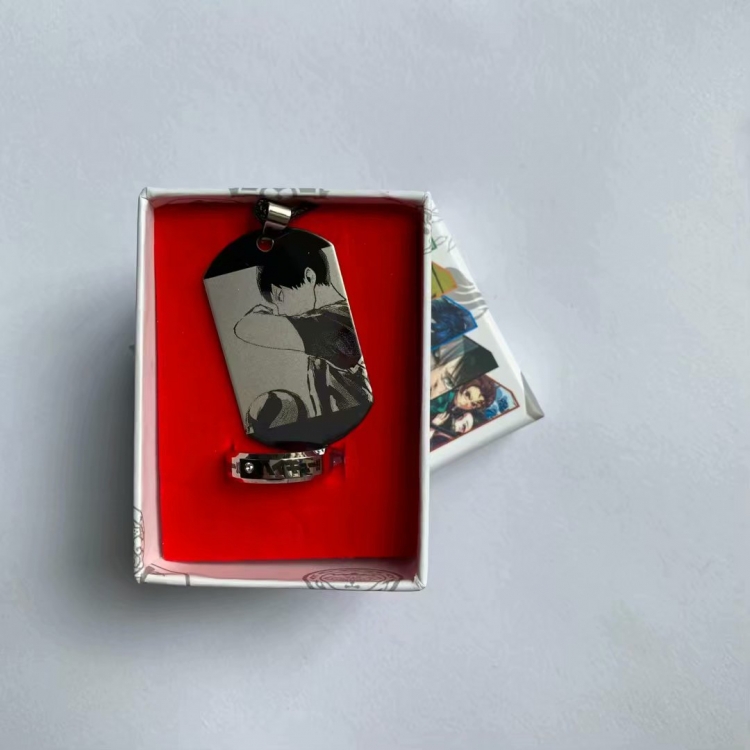 Haikyuu!! Anime ring stainless steel military necklace 2-piece boxed gift