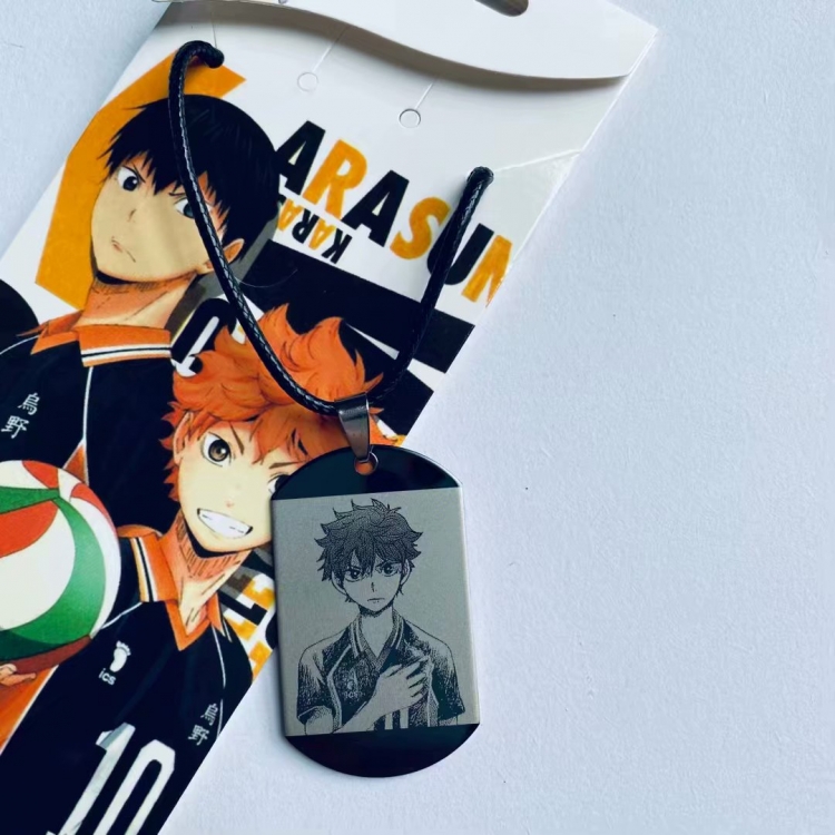 Haikyuu!! Cartoon Anime Stainless steel military necklace