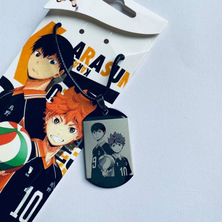 Haikyuu!! Cartoon Anime Stainless steel military necklace