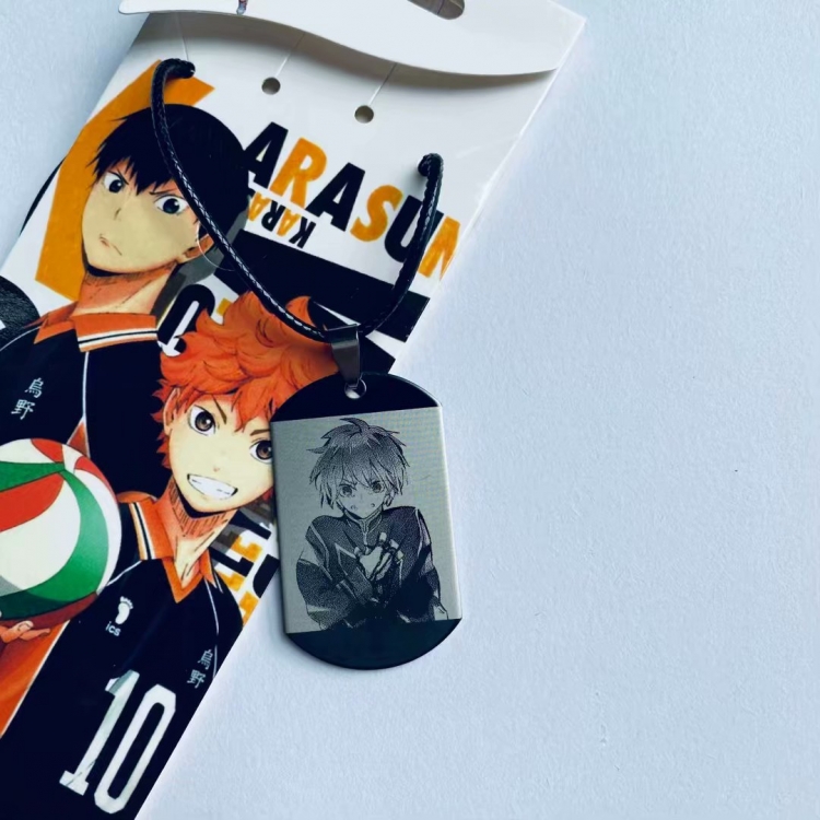 Haikyuu!! Cartoon Anime Stainless steel military necklace