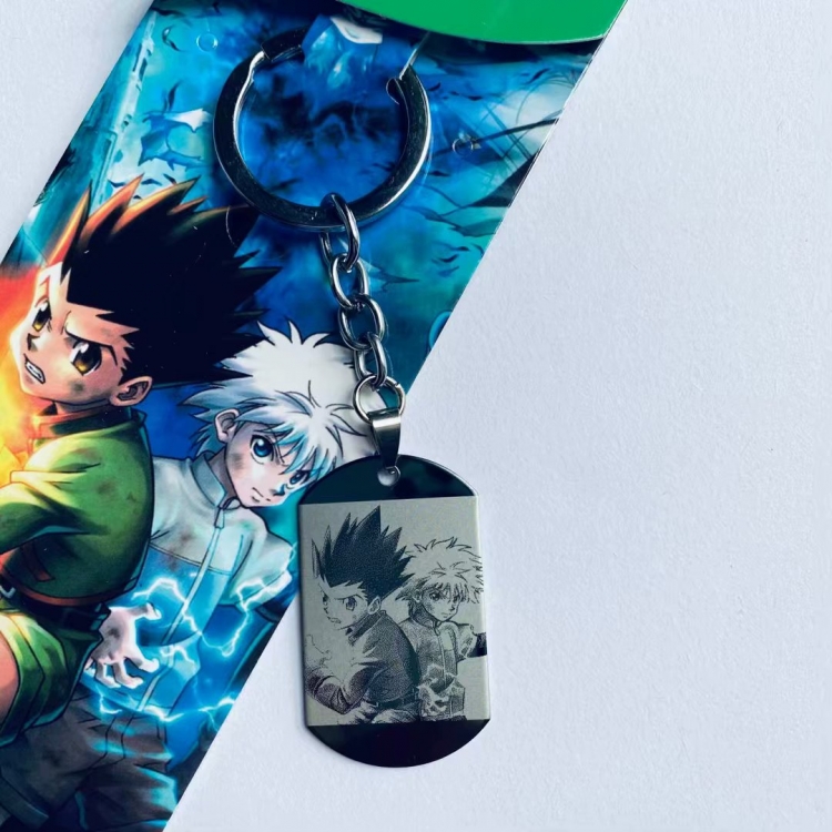 HunterXHunter Cartoon Anime Stainless steel military key chain pendant price for 5 pcs