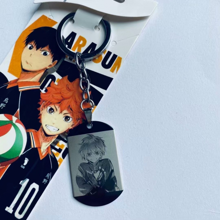 Haikyuu!! Cartoon Anime Stainless steel military key chain pendant price for 5 pcs