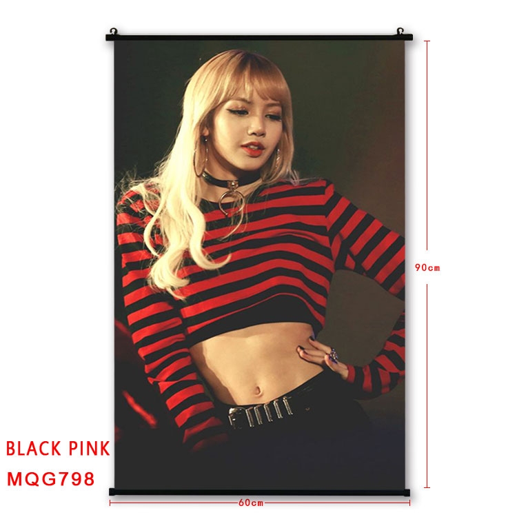 BLACK PINK BLACK plastic pole cloth painting Wall Scroll 60X90CM MQG798