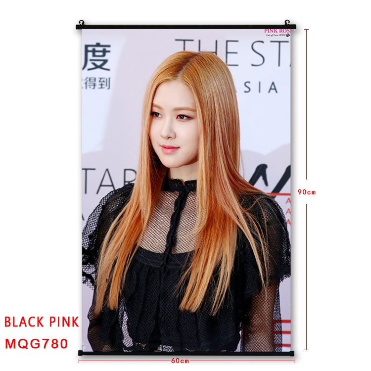 BLACK PINK BLACK plastic pole cloth painting Wall Scroll 60X90CM MQG780