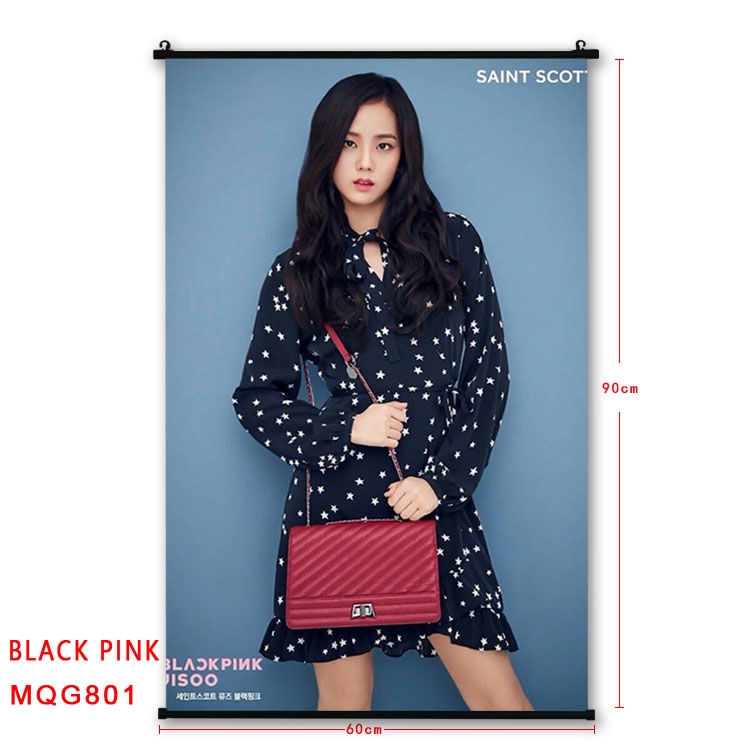 BLACK PINK BLACK plastic pole cloth painting Wall Scroll 60X90CM MQG801