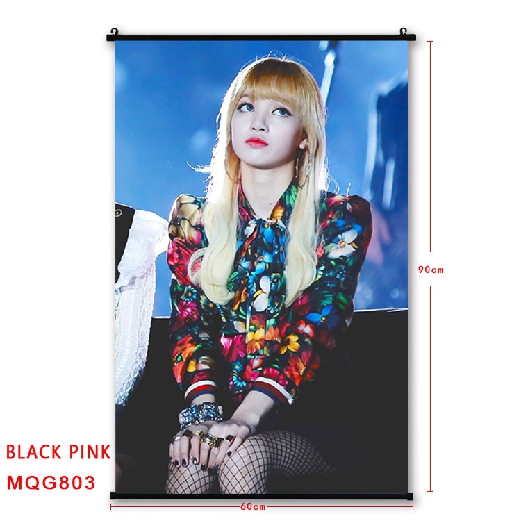BLACK PINK BLACK plastic pole cloth painting Wall Scroll 60X90CM MQG803